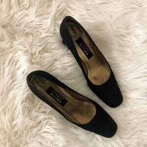 Stuart Weitzman Black Suede Block Heel Pumps – Size 7 AA Narrow